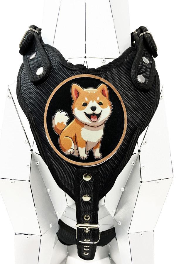Tasma Market Siyah Shiba Inu Köpek Göğüs Tasması Bel Tasması Premium - Image 1