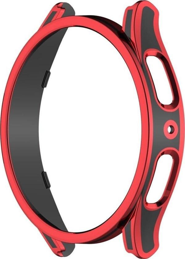 Coverzone Galaxy Watch 4 Ile Uyumlu 44mm Sert Pc Kasa Koruma Watch 4 Ile Uyumlu Gard Çerçeve Red-black - Image 1