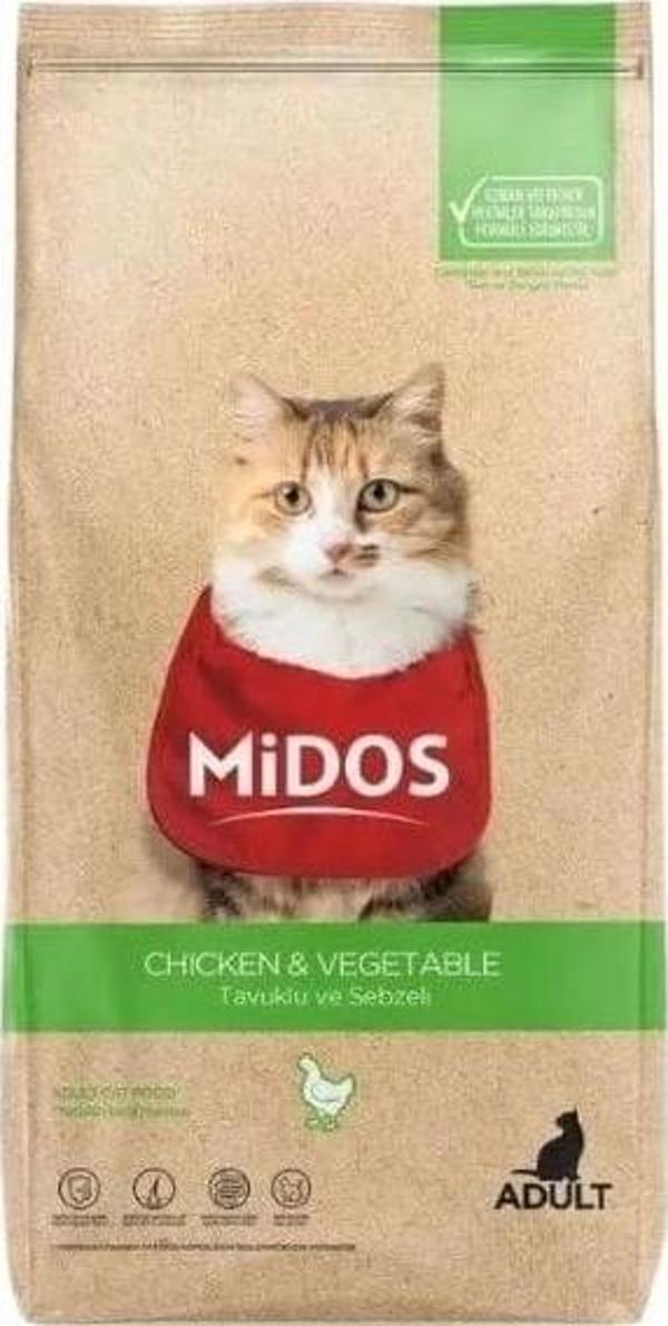 Midos Tavuk ve Sebzeli Yetişkin Kedi Maması 2 Kg - Image 1