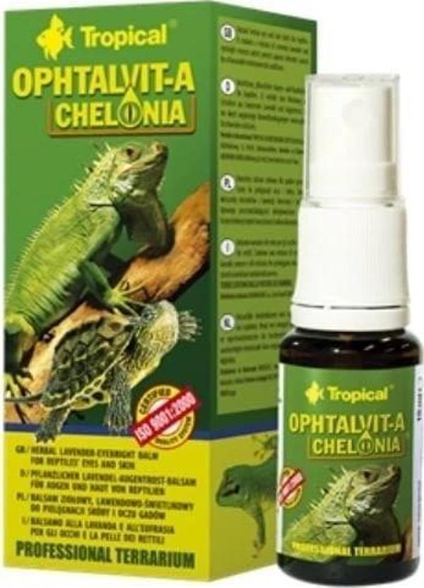 Tropical Ophtalvit-A Chelonia Sürüngenler için Göz ve Deri Bakım Spreyi 15 Ml - Image 1