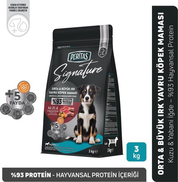 Signature Kuzulu Orta ve Büyük Irk Yavru Köpek Maması 3 Kg - Image 1