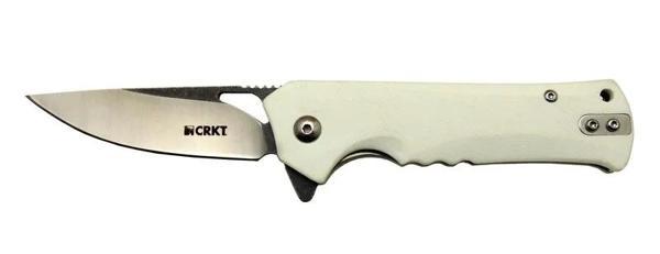 Crkt Muskie 202 Awy Beyaz Kamp / Outdoor Çakı 18cm - Yarı Otomatik, Kemerlikli, Kutulu - Image 1