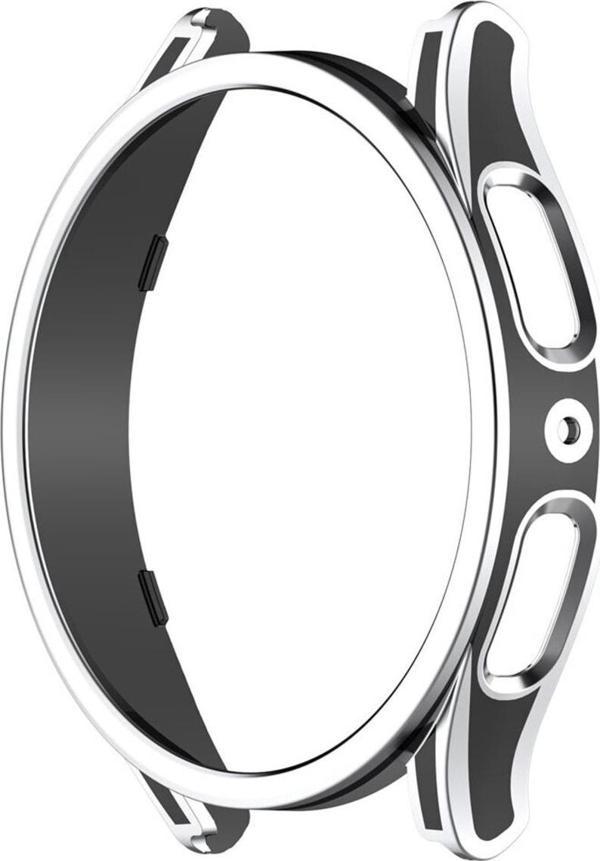 Coverzone Galaxy Watch 5 Ile Uyumlu 40mm Sert Pc Kasa Koruma Watch 5 Ile Uyumlu Gard Çerçeve Silver-black - Image 1