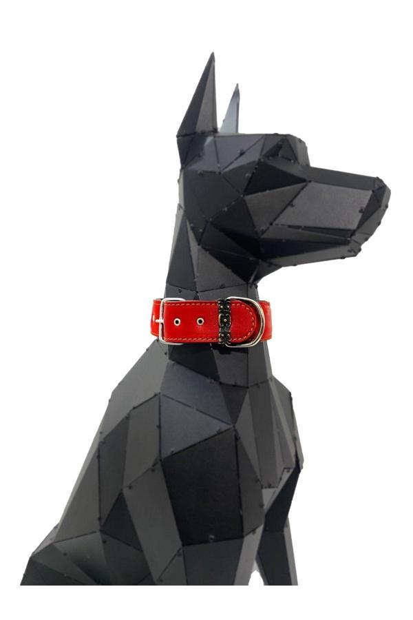 Tasma Market Kırmızı Yumuşak Dokulu Köpek Tasması Köpek Boyunluk - Image 1