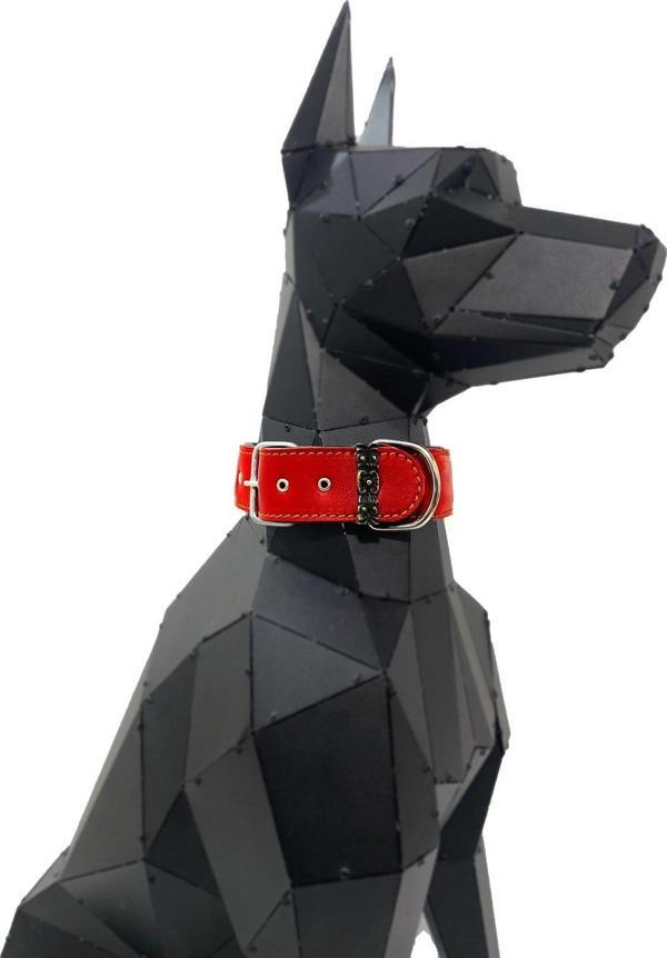 Tasma Market Kırmızı Yumuşak Dokulu Köpek Tasması Köpek Boyunluk - Image 1