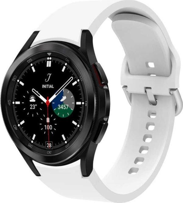 Coverzone Galaxy Watch 5 Pro Ile Uyumlu 10 Kademeli Colorfull Esnek Spor Silikon Kordon Beyaz - Image 1