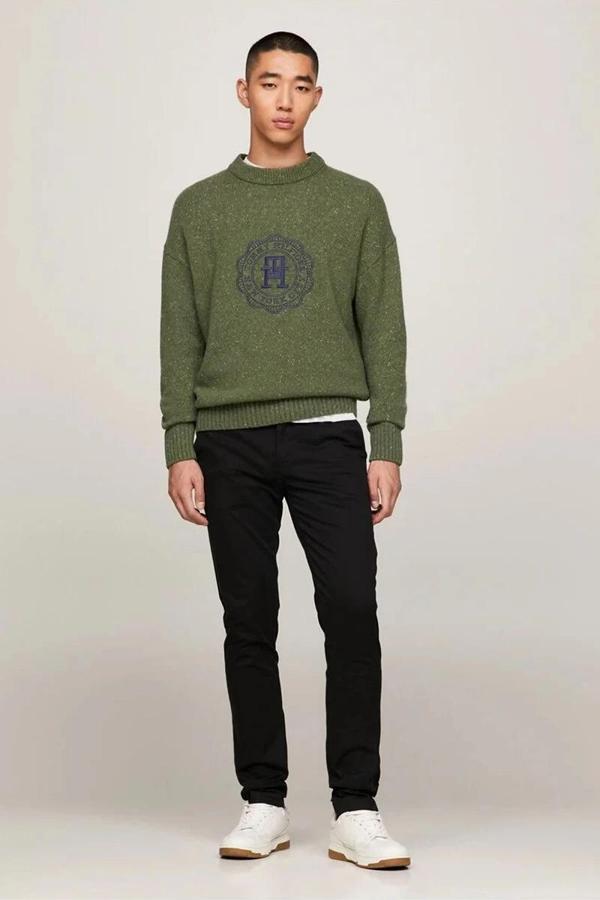 Tommy Hilfiger CHINO BLEECKER 1985 PIMA COTTON Erkek Siyah Pantolon MW0MW26619BDS - Image 1