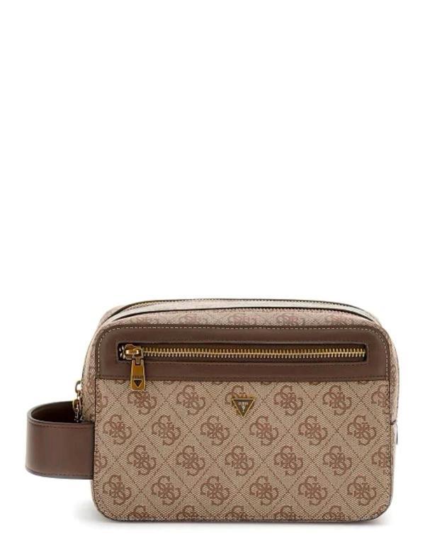 Guess LOSANNA BEAUTY CASE DOUBLE COM Erkek Bej/Kahverengi El Çantası PMLOLOP5239-BBO - Image 1
