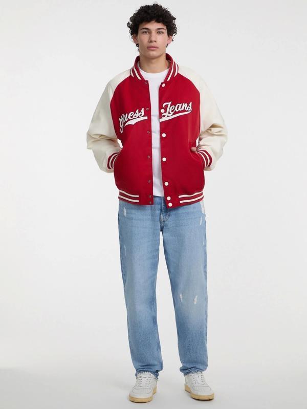 Guess Jeans GJ RAGLAN BOMBER WITH PATCH Erkek Kırmızı Ceket M5GL32WHAA2-G585 - Image 1