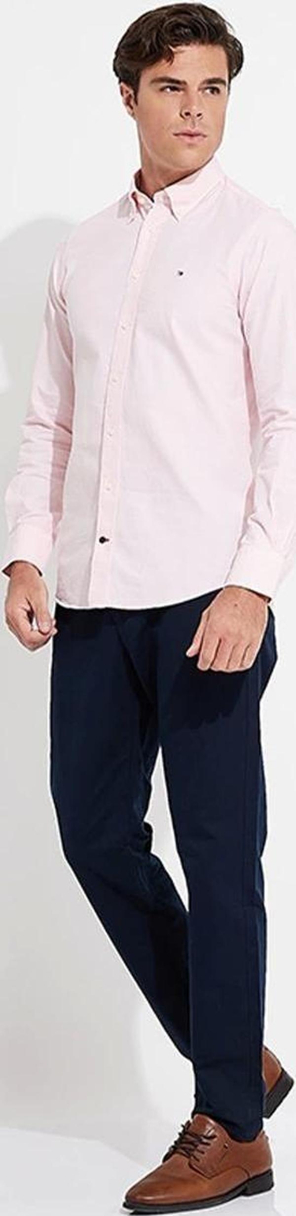 Tommy Hilfiger CHINO HARLEM PO DRWS CO LINEN Erkek Lacivert Pantolon MW0MW34533DW5 - Image 1