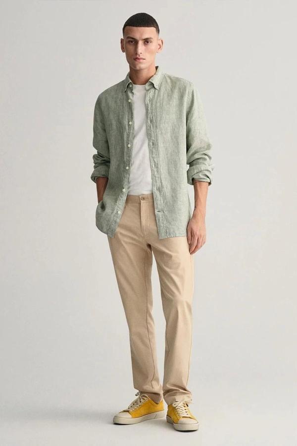 Gant Erkek Bej Pantolon Slim Fit - Image 1