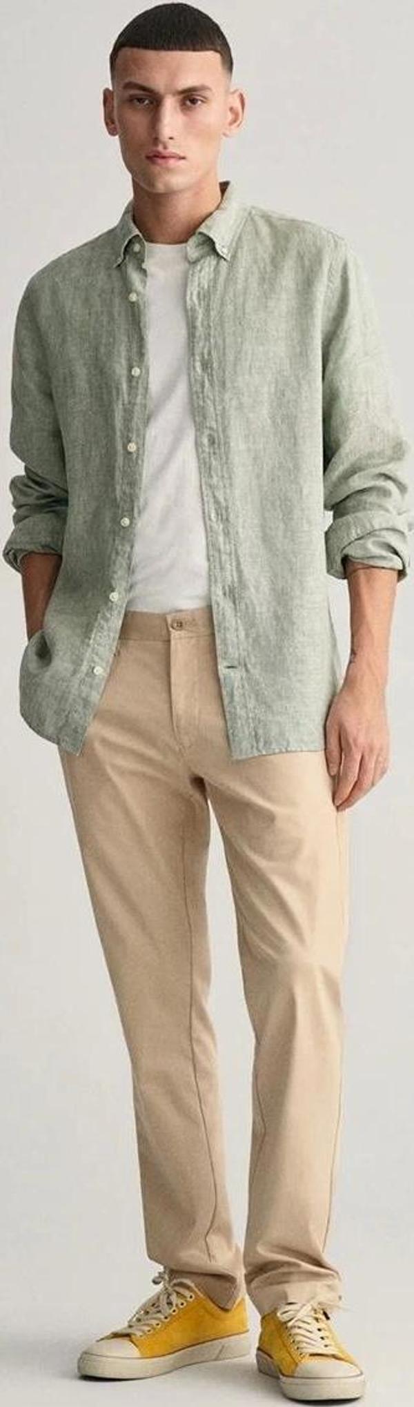 Gant Erkek Bej Pantolon Slim Fit - Image 1