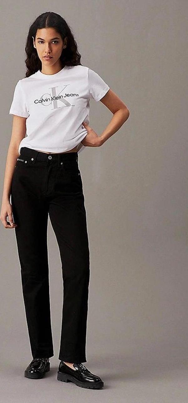 CK Jeans AUTHENTIC SLIM STRAIGHT Kadın SİYAH Jeans J20J224896-BEH - Image 1