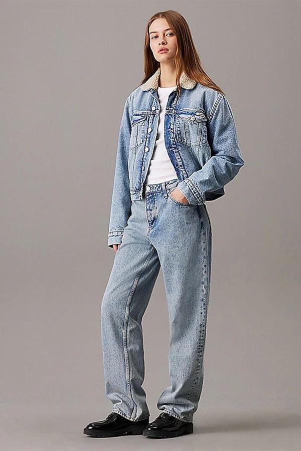 CK Jeans REGULAR SHERPA DENIM JACKET Kadın DENIM Ceket J20J224096-1A4 - Image 1