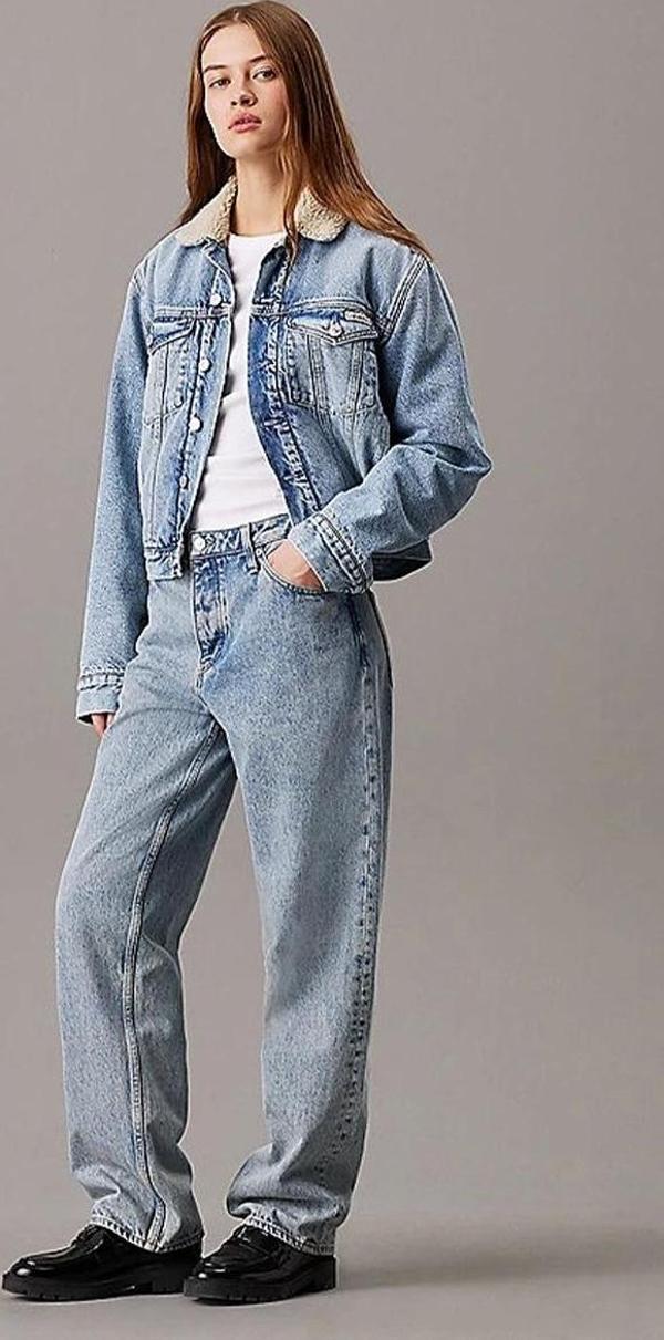 CK Jeans REGULAR SHERPA DENIM JACKET Kadın DENIM Ceket J20J224096-1A4 - Image 1