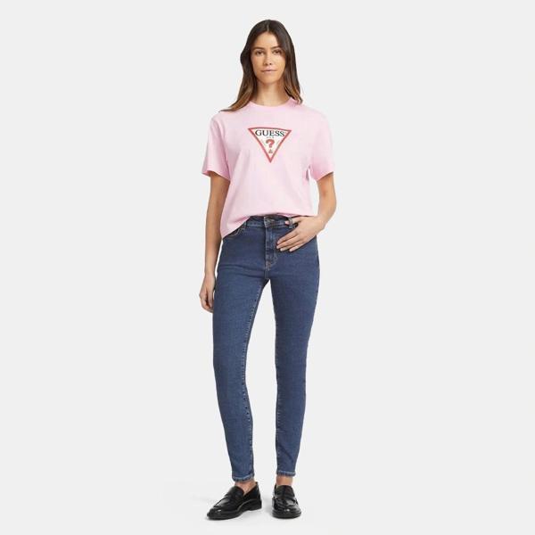 Guess Jeans GJ SS CN BOXY ICONIC TEE Kadın Lila T-shirt W4YI73K8HM0-G487 - Image 1