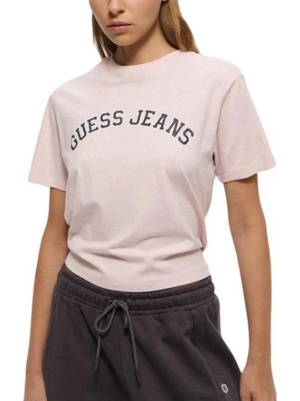 Guess Jeans GJ SS CN BOXY COLLEGIATE TEE Kadın Pembe T-shirt W5RI41K8HM0-A61U - Image 1