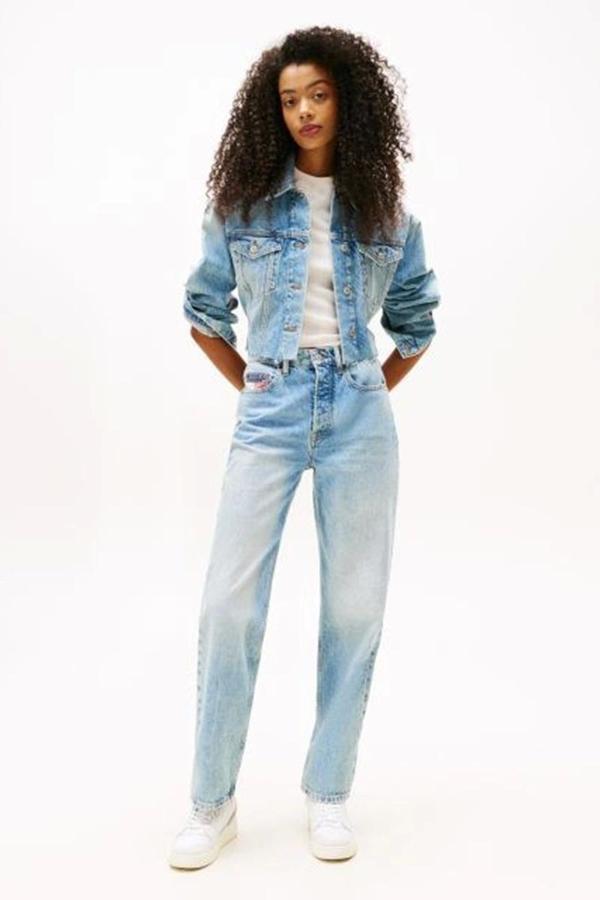 Tommy Jeans Kadın Layla Yüksek Bel Dar Paça İkonik Şeritli Mavi Jeans DW0DW204981A5 - Image 1