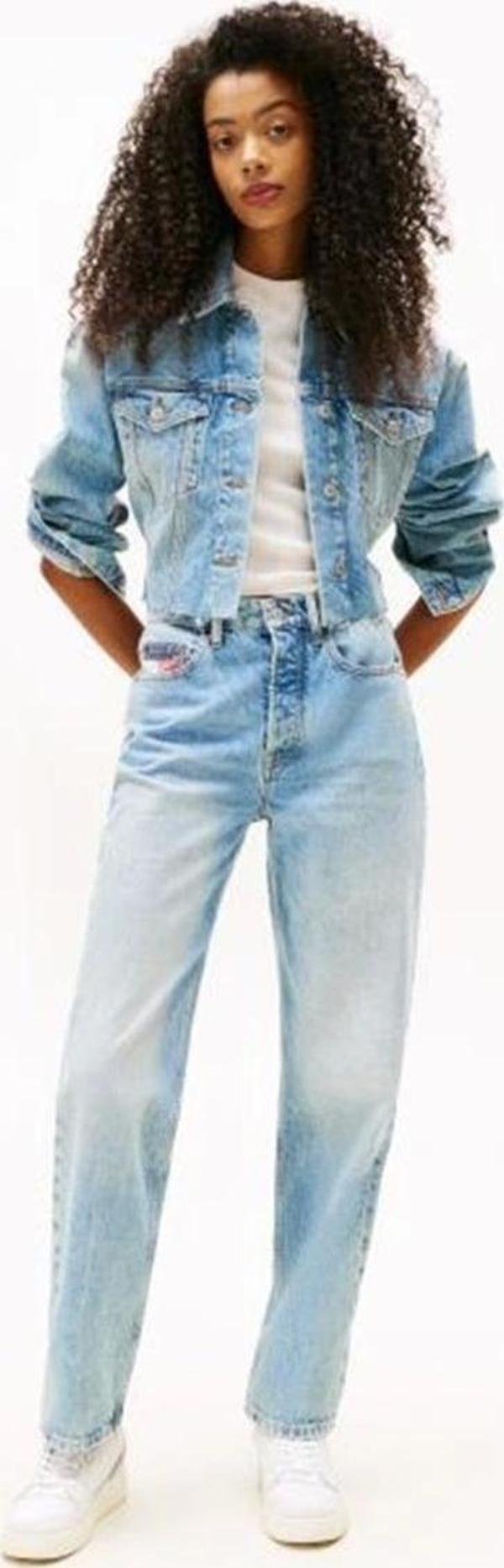 Tommy Jeans Kadın Layla Yüksek Bel Dar Paça İkonik Şeritli Mavi Jeans DW0DW204981A5 - Image 1