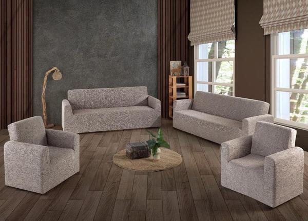 Royam Jakarlı 3 3 1 1 Lastikli Kanepe Örtüsü Koltuk Örtüsü Koltuk Kılıfı Takımı - Image 1
