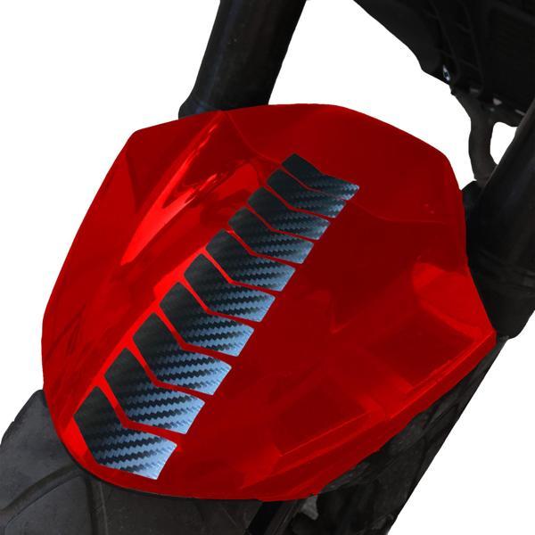 Ok Tasarımlı Siyah Karbon Fiber Dokulu Çamurluk Kask Sticker Çınar Extreme  - Image 1