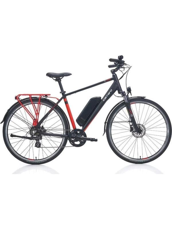Carraro E-Line eLife 2.1 HD Fren 7 Vites 28 Jant Elektrikli Şehir Bisikleti Mat Siyah Kırmızı 47 Kad - Image 1