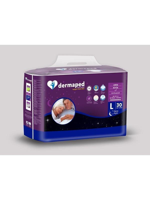Dermaped Gece Large 100-150 cm 30'lu Bel bantlı Yetişkin Hasta Bezi 120 Adet - Image 1