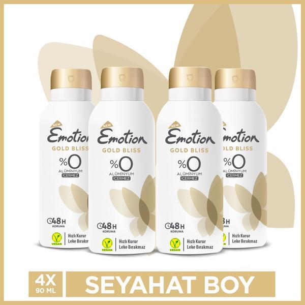 Emotion Gold Bliss Kadın Deodorant 4x90 Ml Seyahat Boy - Image 1
