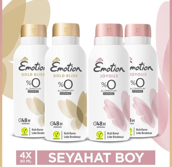 Emotion Gold Bliss & Joyous Seyahat Boy Kadın Deodorant Seti 4x90 Ml - Image 1