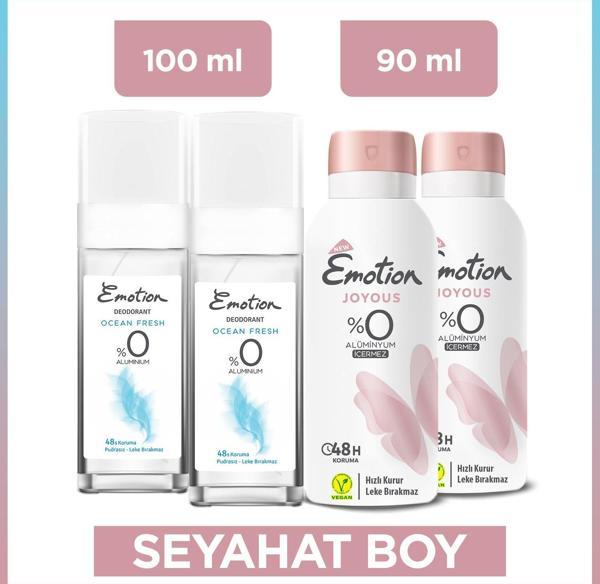 Emotion Joyous Deodorant 2x90 Ml & Ocean Fresh Pump Sprey Deodorant 2x100 Ml Seyahat Seti - Image 1