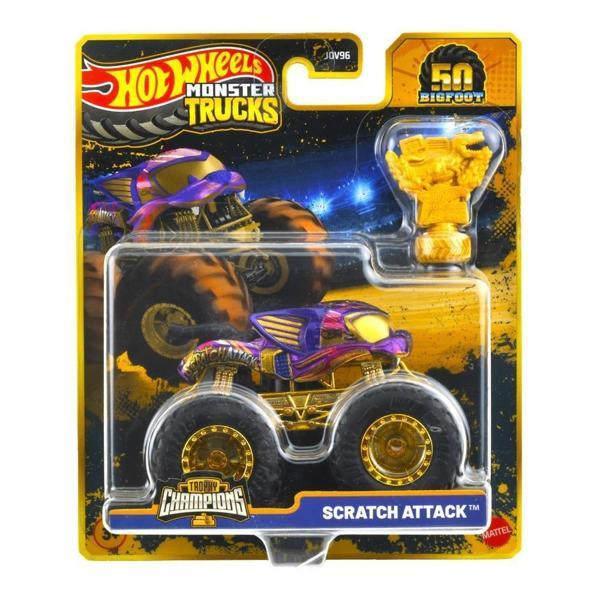 Hot Wheels JDV96 Monstr Trucks BIG FOOT TROPHY ŞAMPİYONLARI TEKLİ ARABA - Scratch Attack JDW04 - Image 1