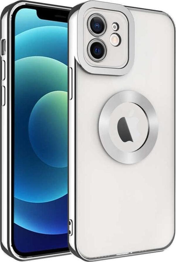 Coverzone Iphone 11 Ile Uyumlu Kılıf Kamera Korumalı Logo Gösteren Colored Z-omega Kapak Gümüş - Image 1