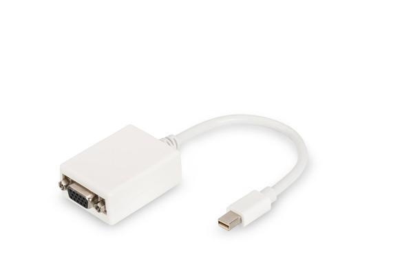 Digitus DisplayPort Adaptör Kablosu, Tip mini DP Erkek &lt;-&gt; HD15 Dişi, 0.15 metre, Full HD, DP 1.1a, beyaz renk&lt;br&gt;
Digitus DisplayPort Adapter Cable, Type mini DP - HD15 M/F, 0.15m, Full H - Image 1