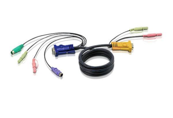 PS/2 KVM Kablosu, 3 in 1 SPHD ve Mikrofon & Hoparlör , 1.20 metre - Image 1
