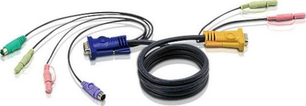 PS/2 KVM Kablosu, 3 in 1 SPHD ve Mikrofon & Hoparlör , 1.20 metre - Image 1