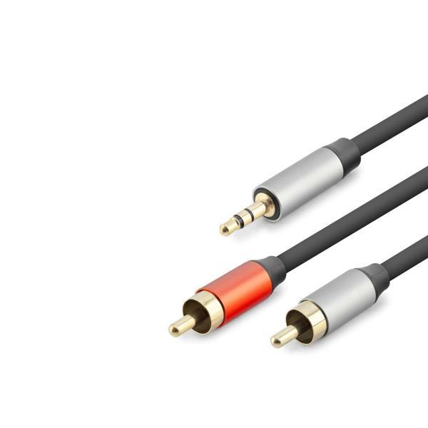 3.5 Mm To 2Rca Kablo 2Lıne Gold 1.5M Siyah HDX1073 - Image 1