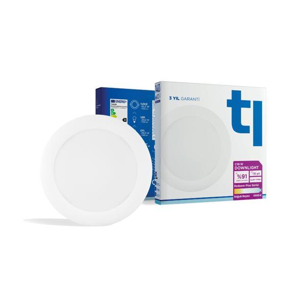 Tuled Redeem Plus C18W Downlight, Titreşimsiz, Göz Konforu, Tekli, 1799 Lümen, Soğuk Beyaz, 6500 Kelvin - Image 1
