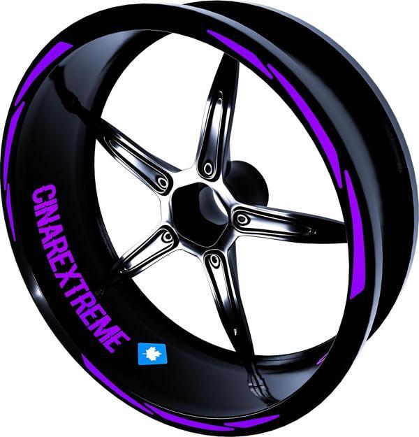 3 Parça Tasarımlı Patlıcan Moru Jant Şeridi Sticker Çınar Extreme  - Image 1