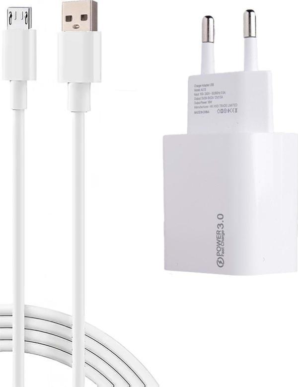 AM18 ECO Bundle 18W Hızlı Şarj Cihazı + Micro USB Kablo , QC 3.0 Destekli - Image 1