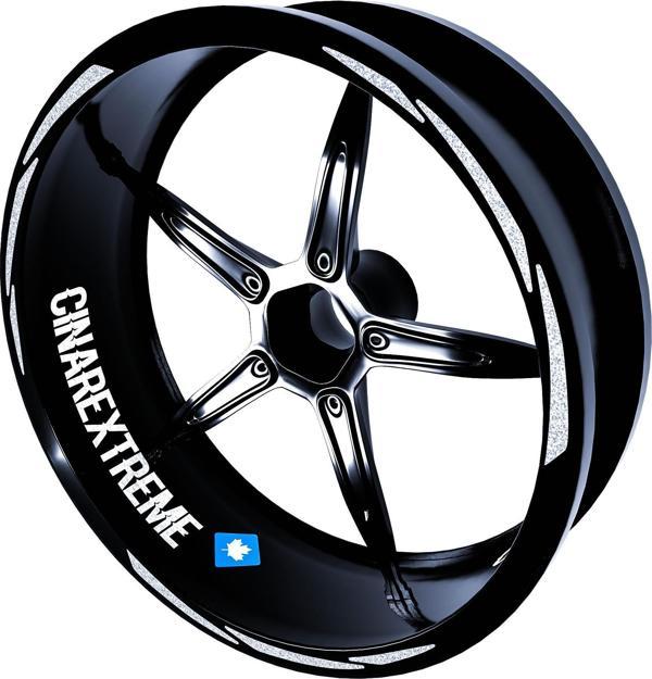 3 Parça Tasarımlı Reflektif Gri Jant Şeridi Sticker Çınar Extreme  - Image 1