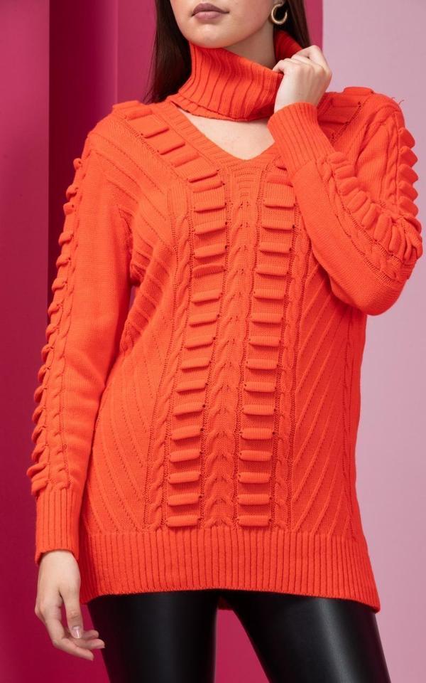 Kadın Önü Yığmalı Triko Bluz 11014 - Image 1