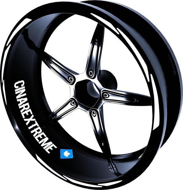3 Parça Tasarımlı Süt Beyaz Jant Şeridi Sticker Çınar Extreme  - Image 1