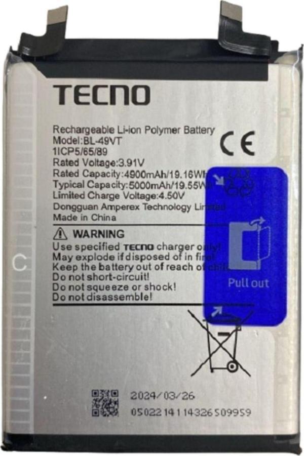 Tecno Camon 30 Pil Batarya BL-49VT 5000 mAh - Image 1