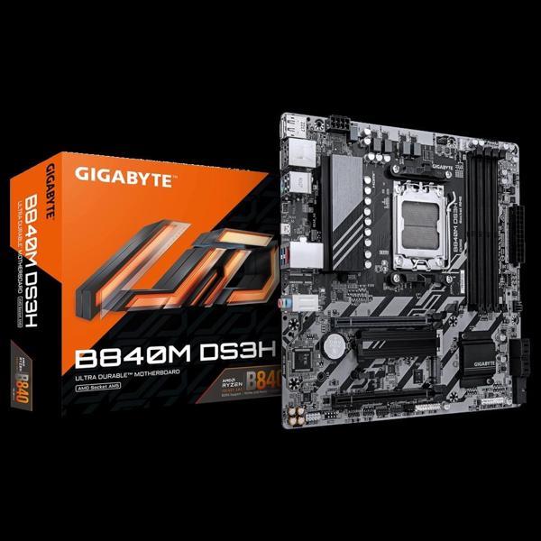 GIGABYTE B840M DS3H 8200MHz OC DDR5 Soket AM5 M.2 HDMI DP mATX Anakart - Image 1