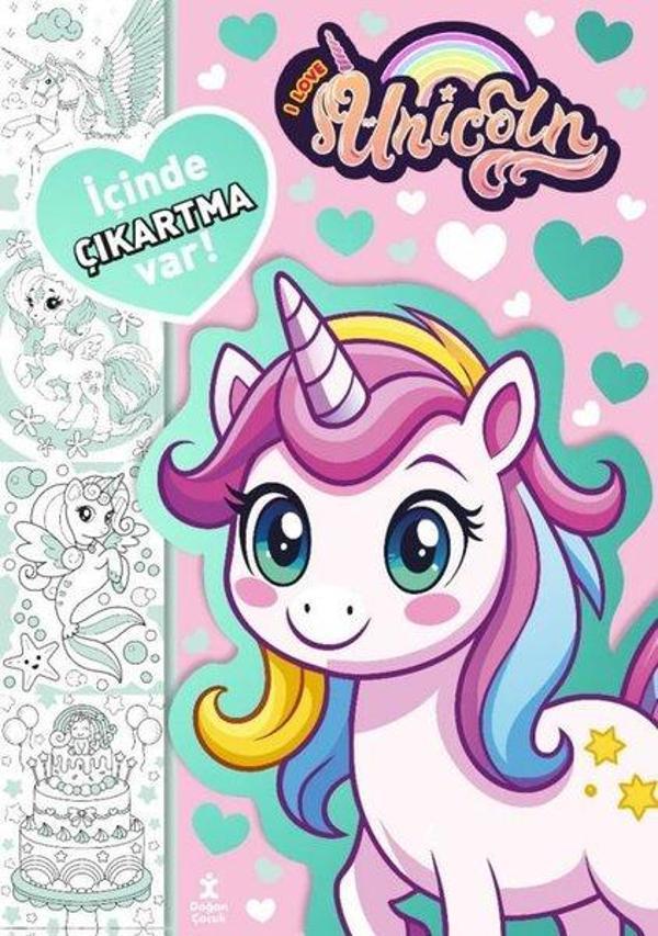 I Love Unicorn - En Sevdiğim Boyama Kitabı - Çıkartmalı - Doğan Çocuk - Image 1