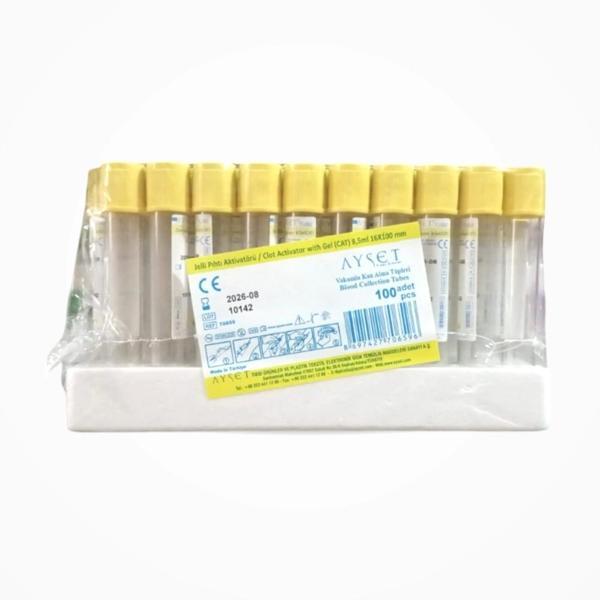 Vakumlu Jelli Boş Tüp 8 ML (Sarı Kapak) 100'lü Paket - Image 1