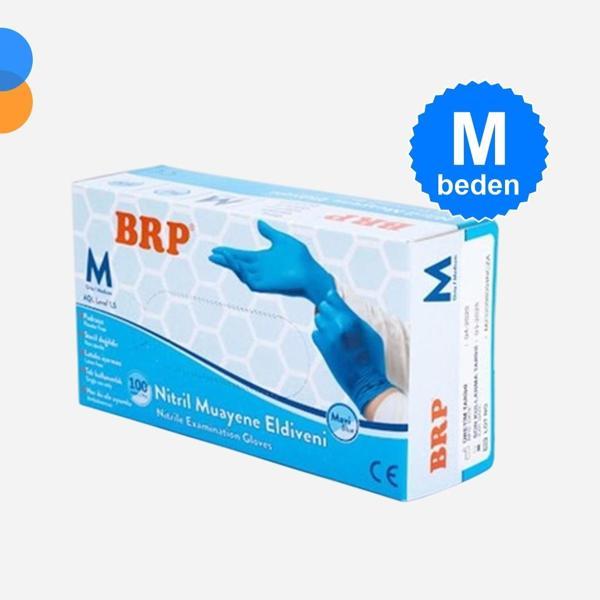 Mavi Muayene Nitril Eldiven Pudrasız Medium (M) 100'lü Kutu - Image 1