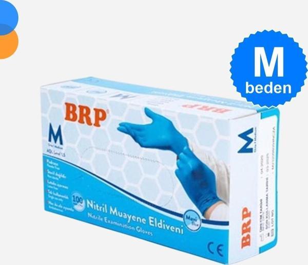 Mavi Muayene Nitril Eldiven Pudrasız Medium (M) 100'lü Kutu - Image 1
