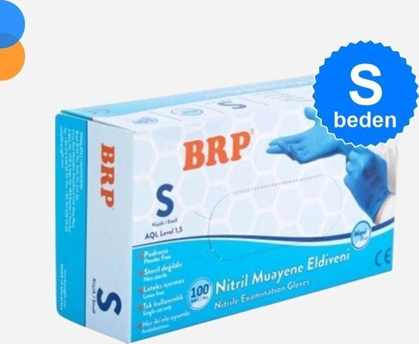 Mavi Muayene Nitril Eldiven Pudrasız Small (S) 100'lü Kutu - Image 1