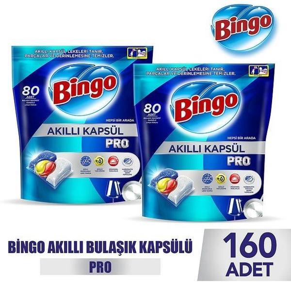 Bingo Akıllı Kapsül Pro Bulaşık Makinesi Deterjanı Tableti 160 lı - Image 1